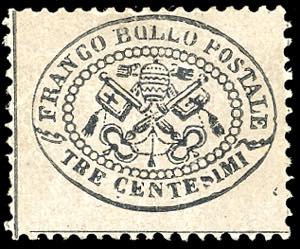 1868 - 3 cent. grigio rosa (23), nuovo, ... 