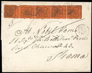 1870 - 10 cent. arancio vermiglio, carta ... 