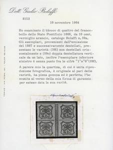 1867 - 10 cent. vermiglio arancio, ... 