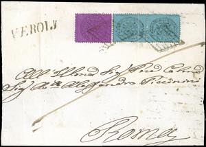 1870 - 20 cent. lilla rosa e 5 cent. azzurro ... 