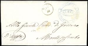 1859 - Lettera in franchigia da Rimini per ... 