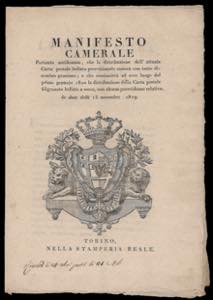 1819 - Manifesto camerale del 13/11/1819 in ... 