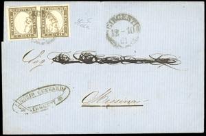1861 - 10 cent. oliva grigio scurissimo ... 