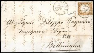 1863 - 10 cent. bistro (14E), perfetto, ... 