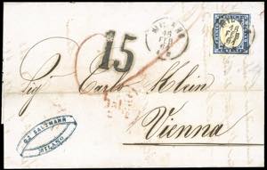 1861 - 20 cent. azzurro grigio (15Cb), ... 