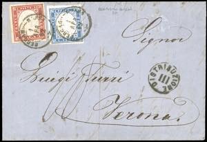 1862 - 20 cent. celeste chiaro, 40 cent. ... 