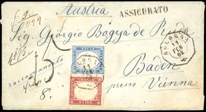 1862 - Raccomandata da Bologna per Baden ... 