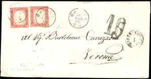 1860 - 40 cent. rosso (16C), coppia ... 
