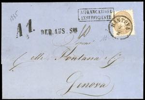 1865 - 15 soldi bruno, dent. 9 1/2 (45), ... 