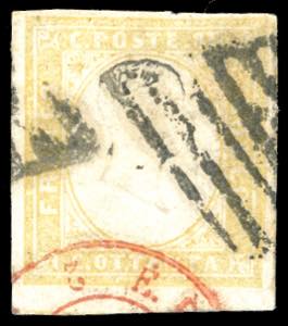 1859 - 80 cent. giallo olivastro chiaro ... 