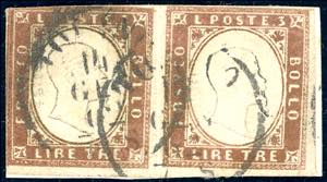 1862 - 3 lire rame vivo (18A), coppia ... 