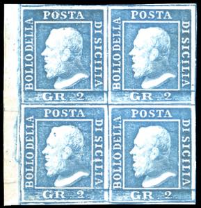 1859 - 2 grana azzurro chiaro, III tavola, ... 