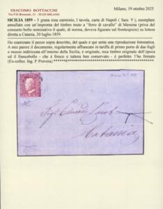 1859 - 5 grana rosa carminio, I ... 