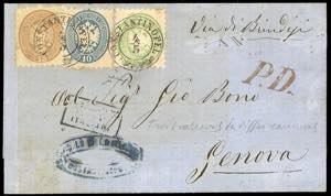1867 - 3 soldi verde, 10 soldi azzurro, ... 