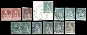 1851 - Tredici esemplari della I emissione, ... 