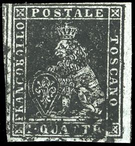 1851 - 1 quattrino nero su grigio (1), ... 