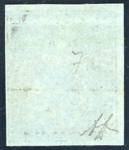 1851 - 6 crazie azzurro scuro su ... 