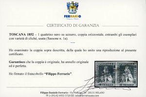 1851 - 1 quattrino nero su ... 