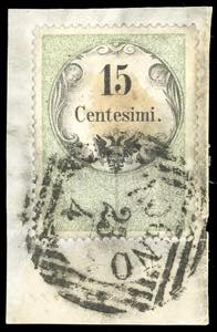 1854 - 15 cent. marca da bollo calcografica ... 