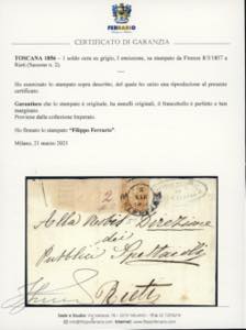 1857 - 1 soldo ocra su grigio (2), ... 