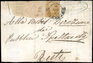 1857 - 1 soldo ocra su grigio (2), perfetto ... 