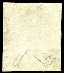 1851 - 1 crazia carminio chiaro su ... 