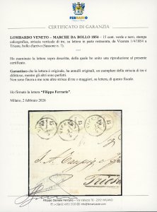1854 - 15 cent. verde e nero, ... 