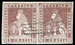 1851 - 1 crazia bruno carminio lillaceo su ... 