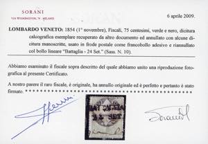 1854 - 75 cent. verde e nero, ... 