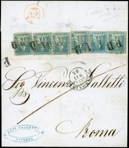 1855 - 2 crazie azzurro verdastro su grigio ... 