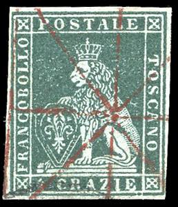 1851 - 4 crazie verde su grigio (6), ... 