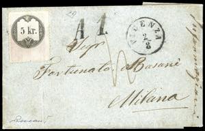 1865 - 5 kr. marca per lettere di ... 