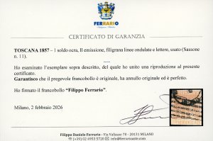 1857 - 1 soldo ocra, II emissione ... 