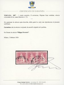 1857 - 1 crazia carminio, II ... 