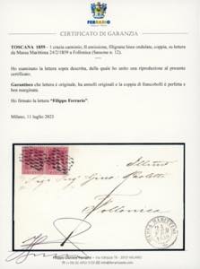 1859 - 1 crazia carminio, II ... 