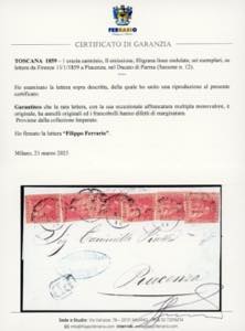 1859 - 1 crazia carminio, II ... 