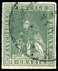 1857 - 4 crazie verde, II emissione (14), ... 