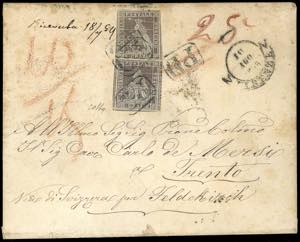 1859 - 9 crazie bruno violaceo chiaro su ... 