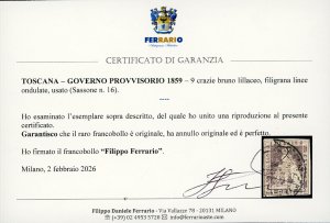 1859 - 9 crazie bruno lillaceo, ... 