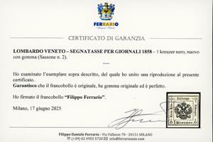 1859 - 1 kr. nero (2), nuovo, ... 