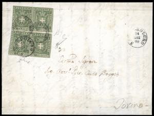 1861 - 5 cent. verde (18), due coppie ... 
