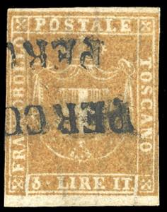 1860 - 3 lire ocra arancio (23a), ... 