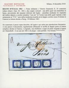 1863 - 20 cent. indaco chiaro, due ... 