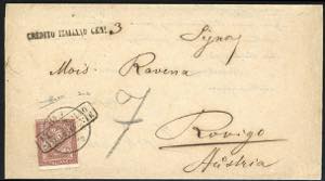 1864 - 2 cent. De La Rue, tiratura di Londra ... 