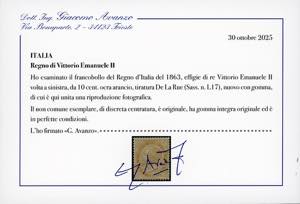 1863 - 10 cent. De La Rue, ... 