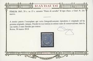 1865 - 20 cent. su 15 cent. Ferro ... 