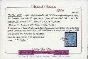 1865 - 20 cent. su 15 cent. Ferro ... 