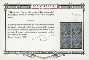 1865 - 20 cent. su 15 cent. Ferro ... 