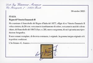 1877 - 20 cent. ocra arancio (28), ... 