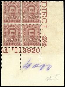 1896 - 10 cent. Umberto I (60), blocco di ... 
